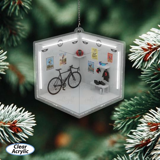 Discover Cycling Corner Christmas Ornament For Tree, Personalized Name Biker Keepsake, Road Bike Racer Ornament, Cycling Enthusiast Decoration,MYB878