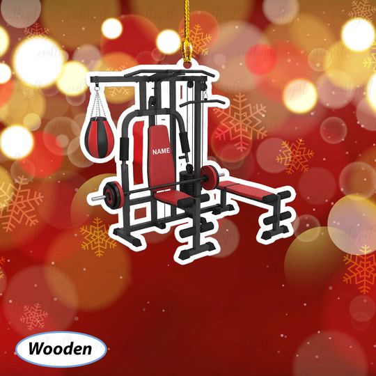 Discover Custom Name Gym Machine Christmas Ornament, Powerlifting Bench Press Ornament, Home Workout Holiday Ornament, Gym Body Builder Gifts, MYB939