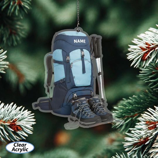 Discover Hiking Backpack Christmas Ornament, Custom Outdoor Adventure Ornament, Hiking Gear Ornament For Him Or Her, Camper Holiday Tree Decor,MYC984