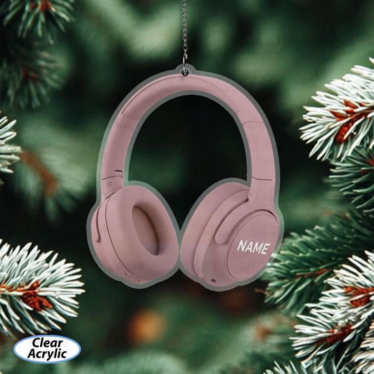 Discover Headphones Christmas Ornament With Name, Custom Music Lovers Ornament, Sound Engineer Ornament Gift, Audio Lovers Holiday Tree Decor, MYC975