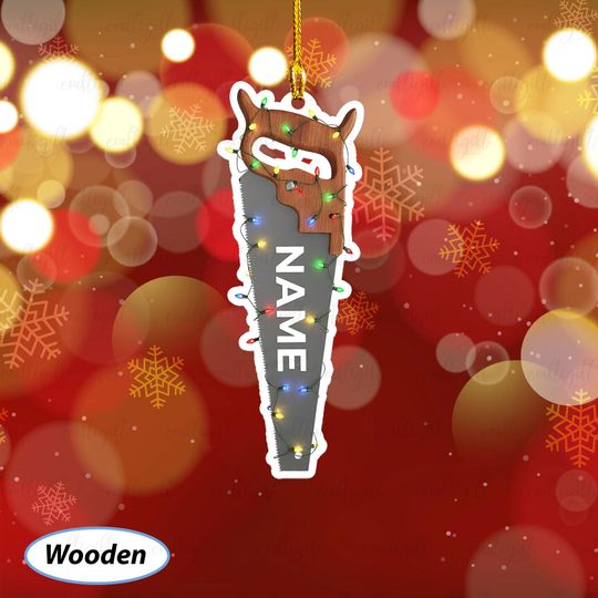 Discover Funny Hand Saw Christmas Ornament, Custom Carpenter Ornament With Name, Saw Blade Tool Tree Ornament, Woodworker Appreciation Gifts, MYB946
