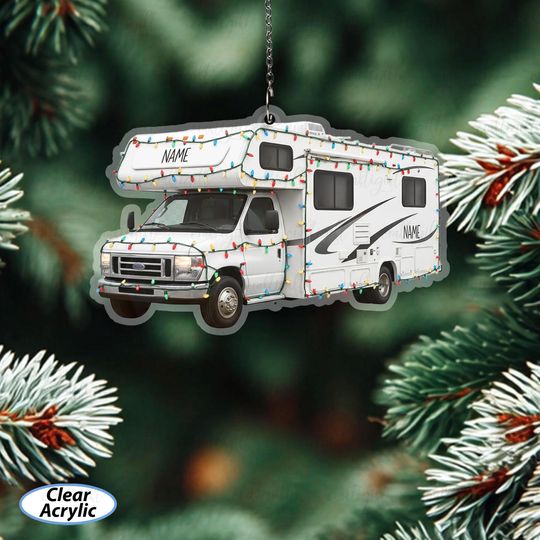 Discover Custom Motorhome Christmas Ornament, Road Adventurer Holiday Ornament, Full Time Rver Ornament For Tree, Gift For Camper Or Traveler, MYC988