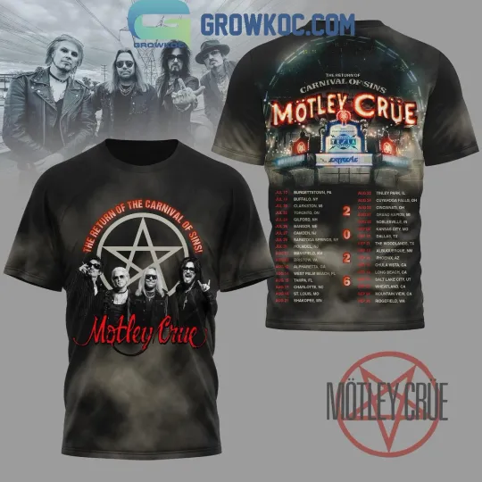 Discover Motley Crue The Return Of The Carnival Of Sins 3D T-Shirt