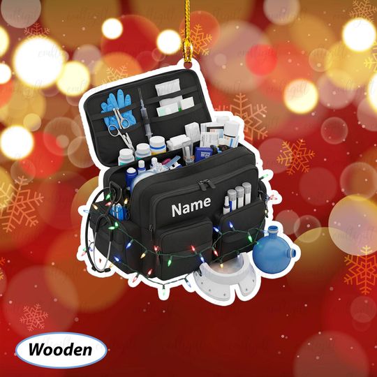 Discover EMT Paramedic Jump Bag Personalized Ornament, Custom Medical Bag Ornament, Paramedic Christmas Tree Decor, Gift For Healthcare Heroes,MYB780