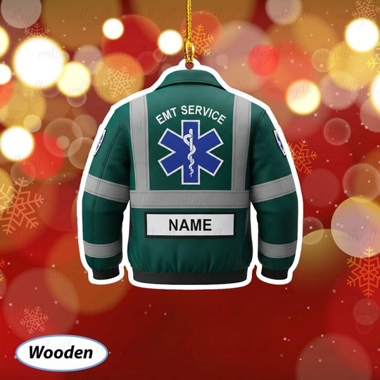 Discover Customized EMT Jacket Ornament With Name, Healthcare Worker Christmas Ornament, EMT Uniform Ornament, First Responder Christmas Gift, MYB779