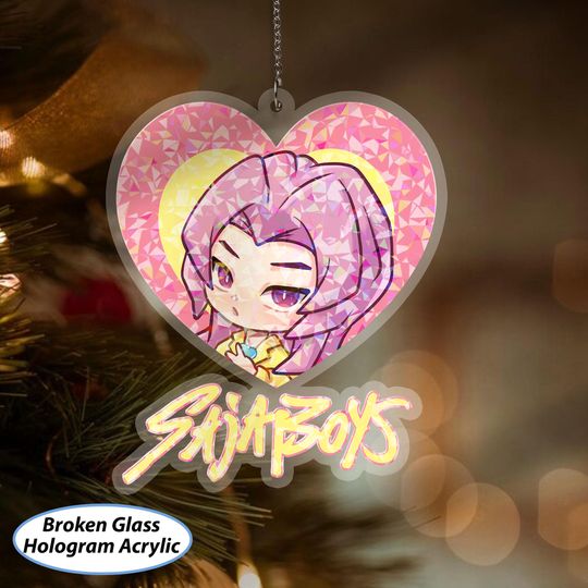 Discover Romance Saja Christmas Ornament 2025, Pink Romance Kpop Hunters Ornament, Kpop Boy Band Keepsake, Anime Idols Holiday Decor Gift For Her Him