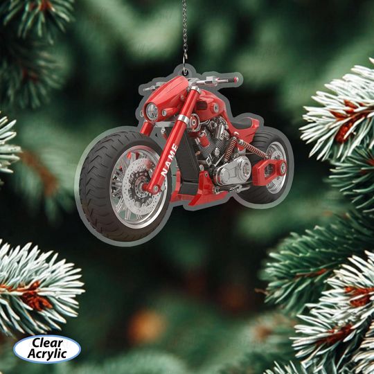 Discover Personalized Name Futuristic Motorcycle Ornament, Motorcycle Rider Keepsake, Motorcycle Enthusiast Xmas Ornament, Motorbike Fan Gift, MYB877
