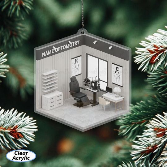 Discover Personalized Eye Clinic Christmas Ornament, Eye Doctor Office Ornament, Optometrist Holiday Tree Decor, Eye Health Professional Gift, MYB790