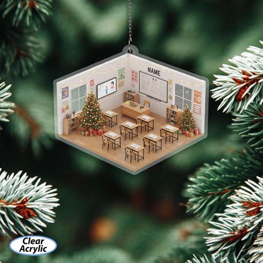 Discover Foreign Language Class Christmas Ornament, Custom Name Classroom Ornament, Teacher Appreciation Ornament, End Of Year Teacher Gifts, MYB872