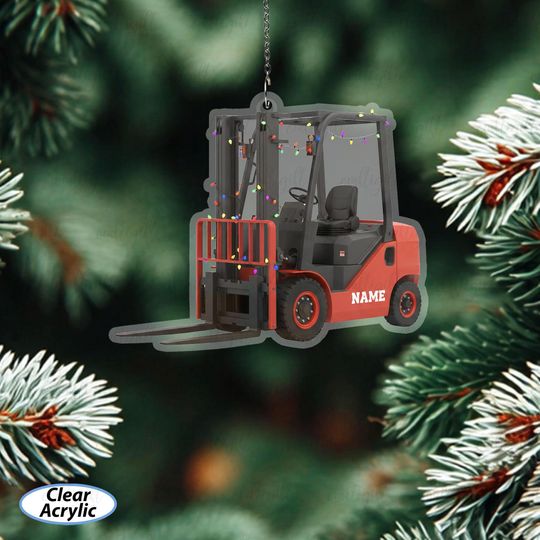 Discover Forklift Christmas Ornament For Tree, Custom Forklift Driver Ornament, Construction Machinery Ornament, Heavy Duty Equipment Ornament,MYB874