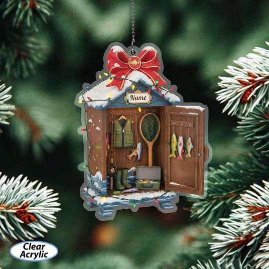 Discover Fishing Locker Ornament With Custom Name, Unique Fishing Gear Ornament, Personalized Angler Tree Decor, Retirement Gift For Fisherman,MYB837