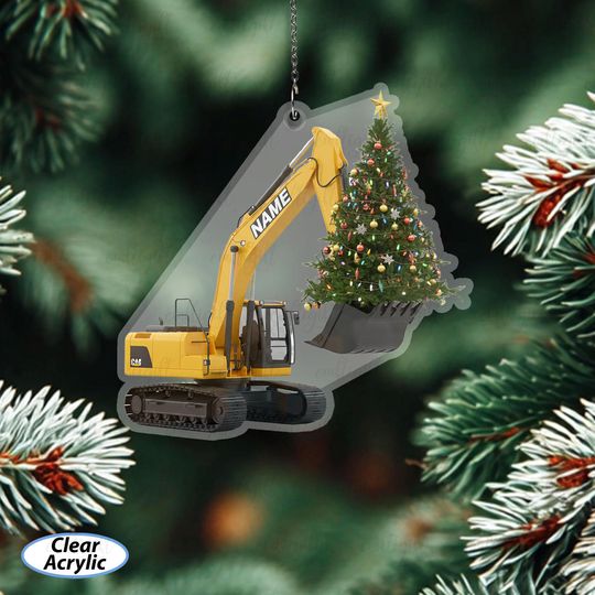 Discover Personalized Excavator Christmas Ornament, Construction Vehicle Ornament For Tree, Excavator Operator Holiday Decor, Gift For Builder,MYB786