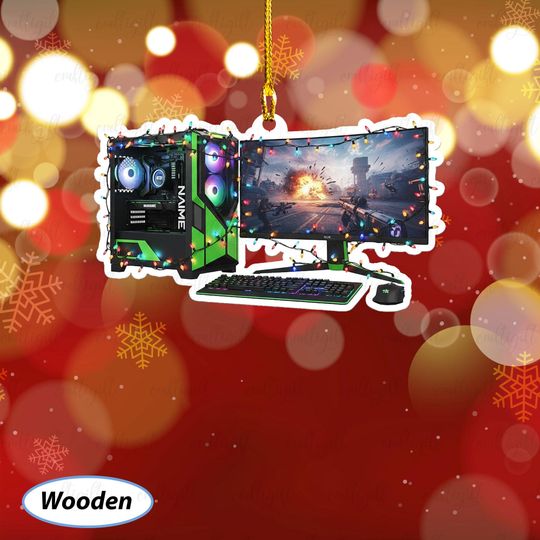 Discover Personalized Gaming Pc Christmas Ornament, Computer Desk Ornament For Gamer, Rgb Gaming Setup Tree Decor, Gift For Video Game Lovers, MYB882