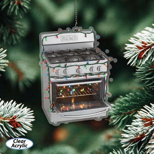 Discover Personalized Name Gas Range Ornament, Unique Gas Oven Ornament, Gas Cooker Christmas Ornament For Tree, Kitchen Appliance Gift Idea, MYB903