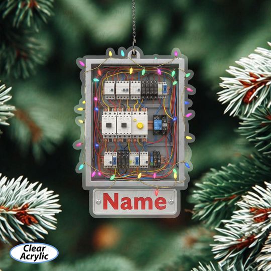Discover Electrical Control Panel Custom Name Ornament, Electrician Christmas Tree Keepsake, Unique Power Box Ornament, Technician Gift Idea, MYB711