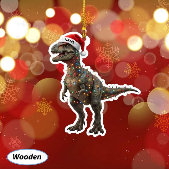 Discover Personalized Allosaurus Christmas Keepsake, Funny Dino Lovers Ornament, Allosaurus Holiday Tree Decoration, Jurassic Park Fan Gifts, MYB777