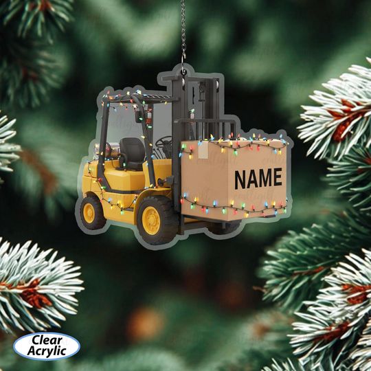 Discover Custom Forklift Ornament With Name, Warehouse Worker Christmas Ornament, Forklift Ornament For Driver, Trucking And Logistics Gifts, MYB800