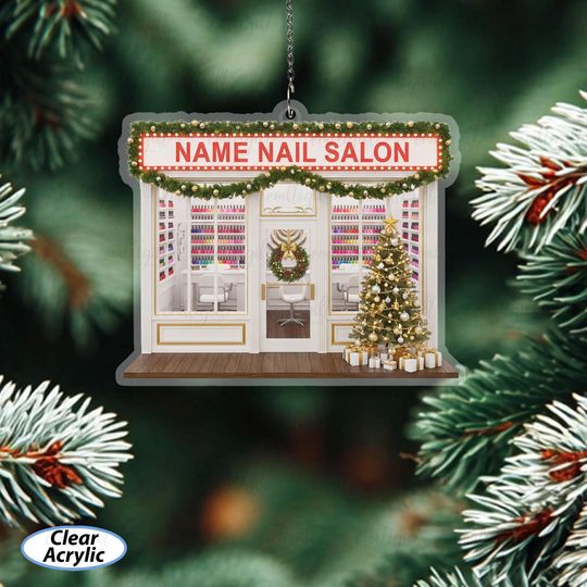 Discover Customized Name Nail Salon Ornament, Nail Technician Chritsmas Ornament, Beauty Professional Ornament, Nail Salon Holiday Decoration, MYB802
