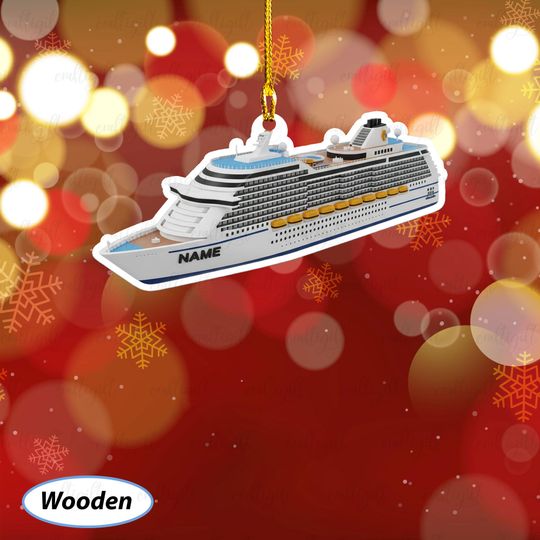 Personalized Cruise Ship Christmas Ornament, Traveler Ornament For Cruise Fans, Luxury Cruise Ship Decoration, Bon Voyage Gifts Idea, MYB649