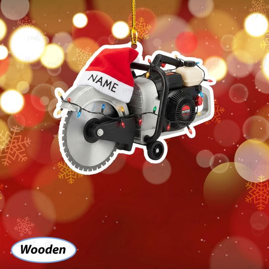 Discover Cut Off Saw Ornament For Christmas Tree, Custom Name Power Saw Ornament, Concrete Cutter Holiday Decor, Gift For Construction Worker, MYB655