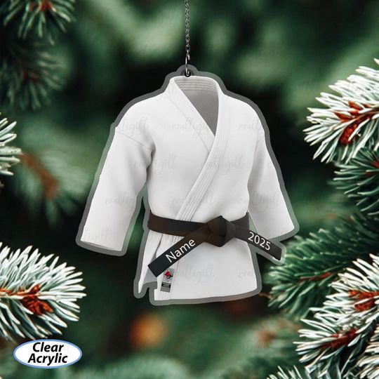 Discover Personalized Dobok Ornament For Xmas, Black Belt Ornament For Karate Lovers, Dobok Decor For Taekwondo Dojo, Martial Arts Coach Gift, MYB686