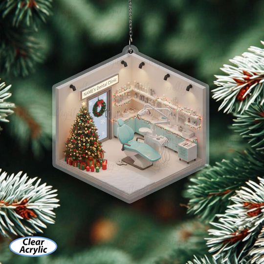 Discover Customized Dental Clinic Christmas Ornament, Dentist Office Ornament For Hygienist, Dentist Holiday Keepsake, Tooth Clinic Xmas Decor,MYB663