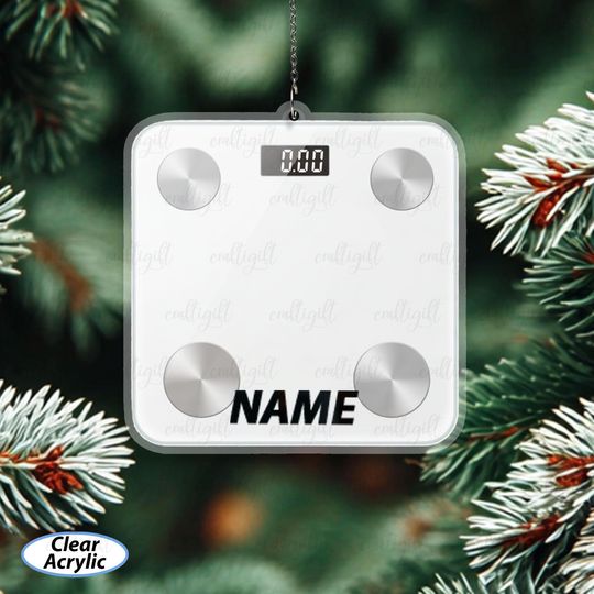 Discover Custom Digital Scale Christmas Ornament, Weight Loss Journey Ornament, Health And Fitness Ornament, Holiday Gift For Gym Enthusiast, MYB667