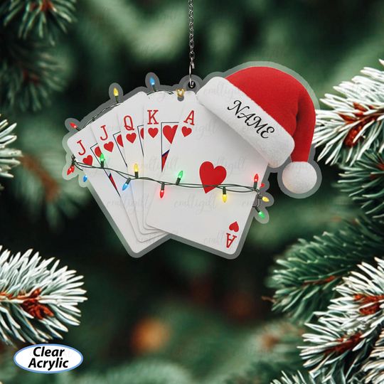 Discover Custom Name Deck Of Cards Ornament, Funny Card Game Lovers Ornament, Casino Gambler Christmas Ornament, Gifts For Poker Enthusiast, MYB659