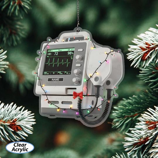 Discover Personalized Defibrillator Christmas Ornament, Custom Name Medical Equipment Ornament, Defibrillator Ornament For Healthcare Workers, MYB661