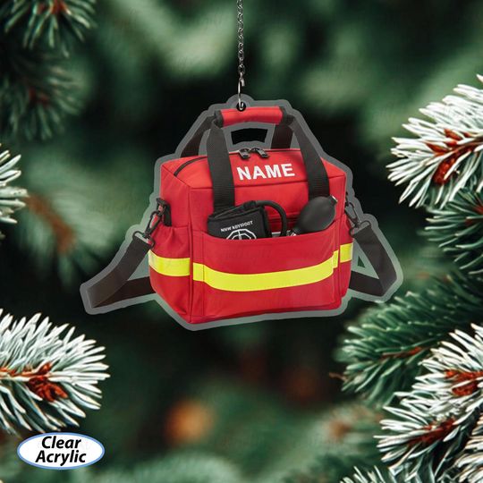 Discover EMT Equipment Bag Personalized Ornament, Custom Name First Responder Ornament, Paramedic Holiday Keepsake, Gift For Healthcare Worker,MYB778
