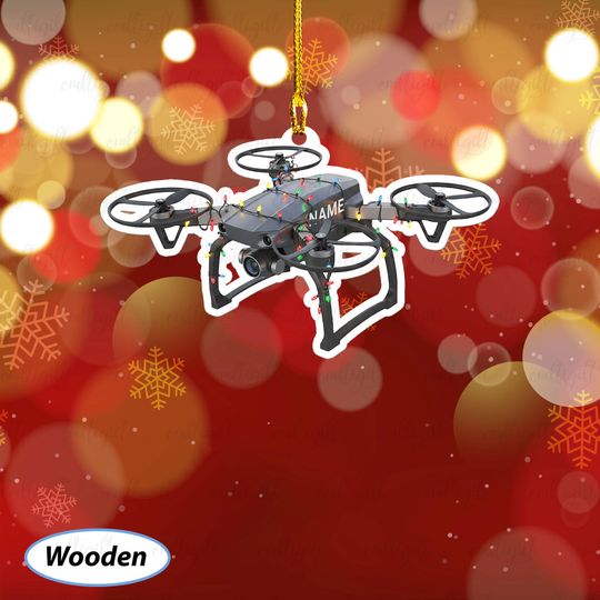 Discover Custom Name Drone Christmas Ornament, Drone Operator Holiday Ornament, Unique Drone Decoration For Tree, Modern Tech Gifts For Him, MYB700