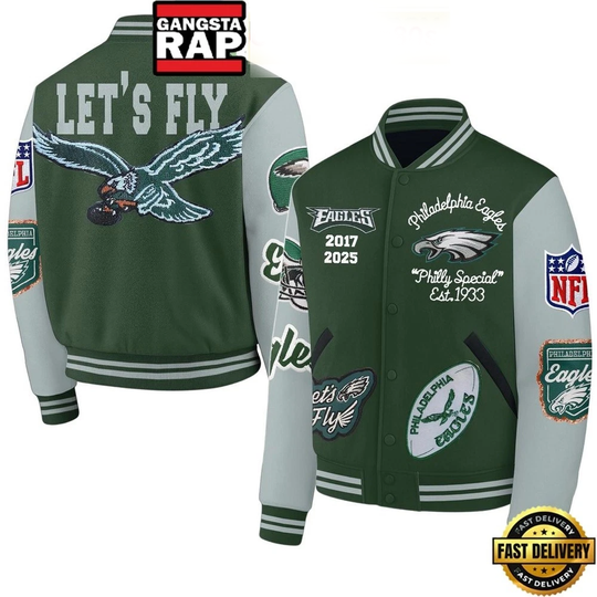 Philadelphia Eagles Let’s Fly Est 1933 New Edition Baseball Jacket