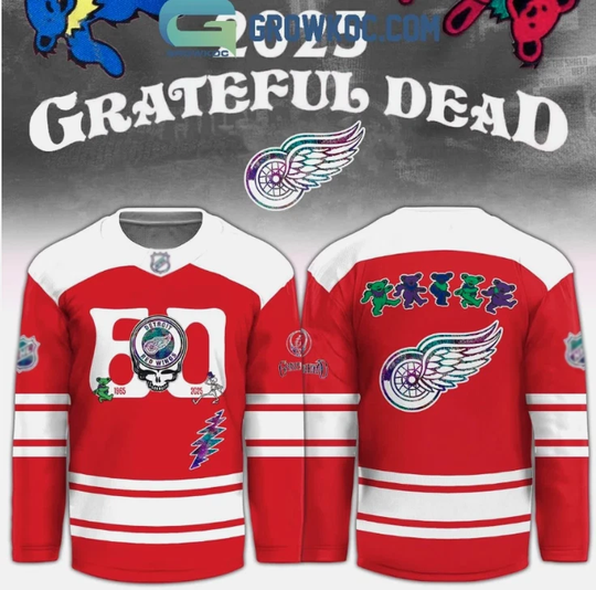 Detroit Red Wing X Grateful Dead 60 Years Hockey Jersey Gift For Christmas