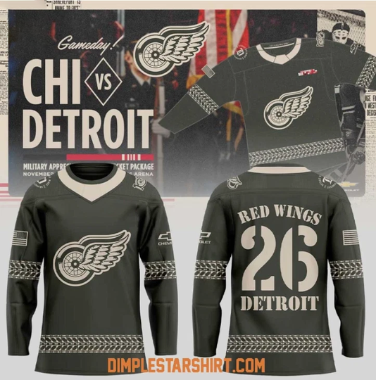 Detroit Red Wing Military Appreciation 2025 Hockey Jersey Gift For Christmas