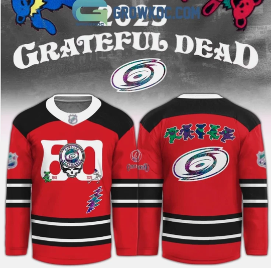 Hurricane X Grateful Dead 60 Years Hockey Jersey Gift For Christmas