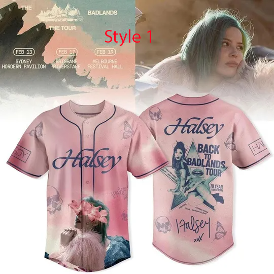 Tour 2025 Halsey Back To Badlands Shirt, Halsey 2025 Back To Badlands Tour Celebrating Baseball Jersey
