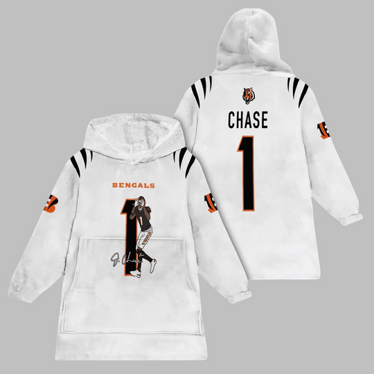 Discover 2025 Chase 1 Bengals Blanket Hoodie