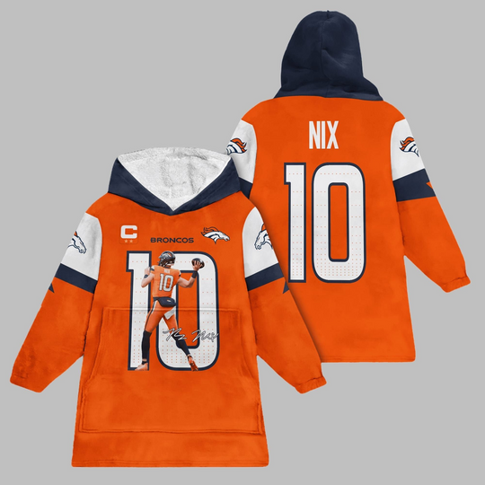 Discover 2025 Nix 10 Broncos Blanket Hoodie