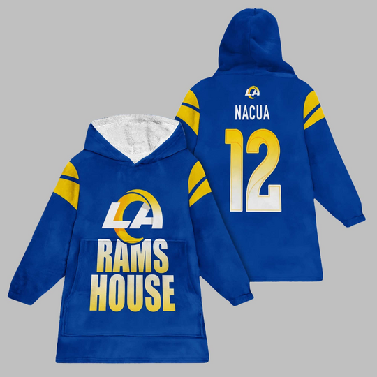 Discover 2025 LA Rams House Nacua 12 Blanket Hoodie