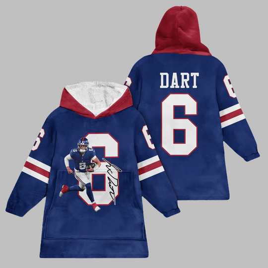 Discover 2025 Dart 6 NY Giants Blanket Hoodie