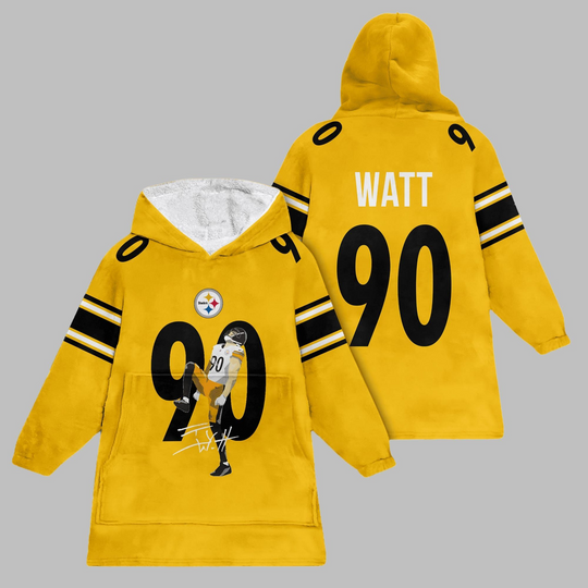 Discover 2025 TJ Watt 9 Pittsburgh Blanket Hoodie
