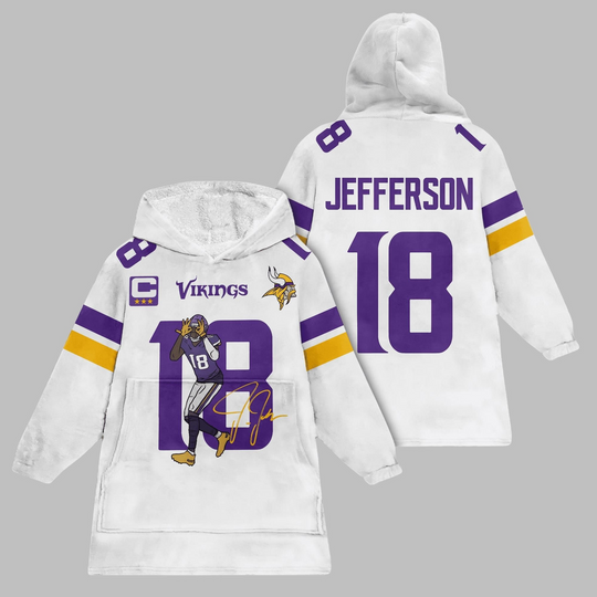 Discover 2025 Jefferson 18 Vikings Blanket Hoodie