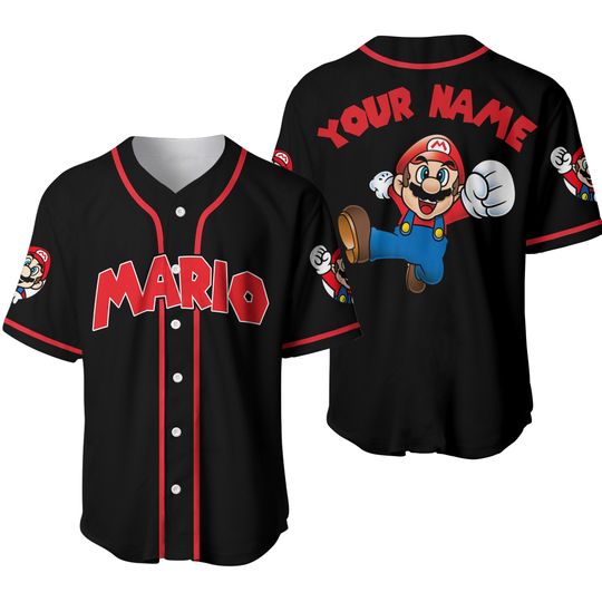 Personalized Mario Baseball Jersey, Mario Jersey Shirt, Super Mario Jersey Men, Mario Athletic Jersey, Super Mario Jersey Shirt