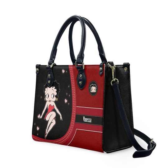 Personalized Cartoon Betty Bop Leather Handbag, Woman Handbag, Anniversary Gift