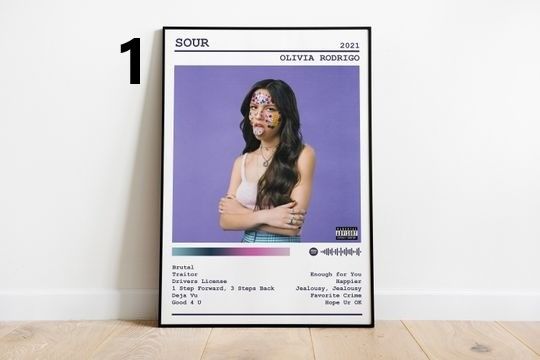 Olivia Rodrigo Poster Print | Sour Album Poster | Music Poster | Album Cover Poster | Wall Decor | Music Gift | Room Decor