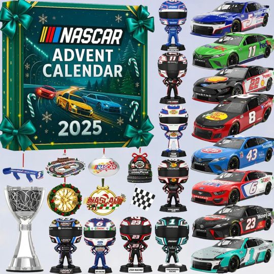 Discover NASCAR Advent Calendar 2025, Christmas Racing Model Advent Calendar, 24-Day Countdown Racing Car Blind Box, Xmas gift, Gifts for Car Lovers