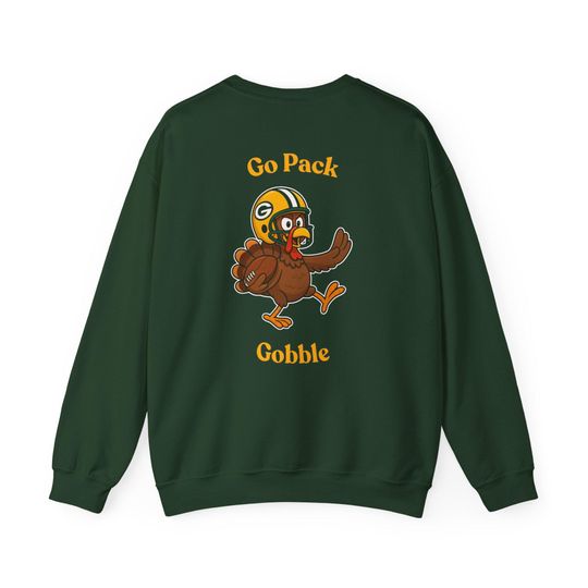 Green Bay Packers Thanksgiving Sweatshirt: Football Turkey Crewneck