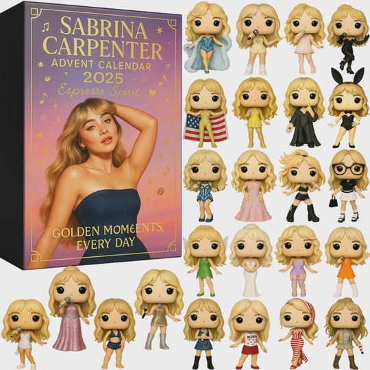 Sabrina Carpenter Advent Calendar 2025, Espresso Spirit Gift, 24 Mini Concert Collectible Figures Ornaments