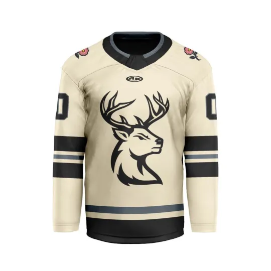 Discover Iowa Heartlanders Personalized Men's Hockey Jersey 2025/26 Cream Sports Fan Gift