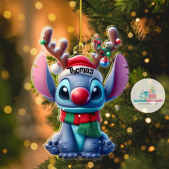Discover Custom Name Christmas Stitch Ornament Lilo And Stitch Ornament Christmas Light Stitch Ornament Christmas Tree Decor Stitch Keepsake Ornament